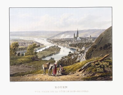 Ruan, visto desde Bon-Secours, 1823-1826 de Thales Fielding
