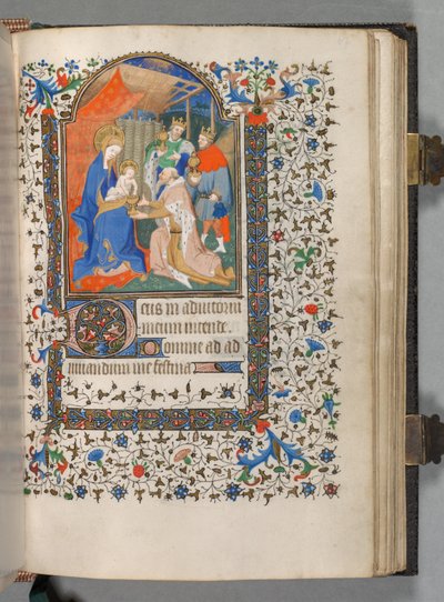 Libro de Horas (Uso de París): Fol. 67r, Adoración de los Magos de The Bedford Master