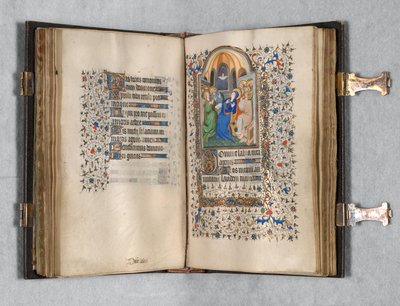 Libro de Horas Uso de París: Fol. 108r, Pentecostés, c. 1420 de The Bedford Master