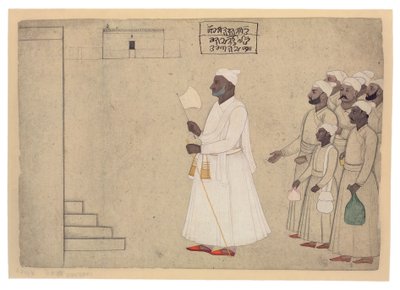 Pandit Hari Saran acercándose a un palacio, c.1755-60 de The Family of Nainsukh