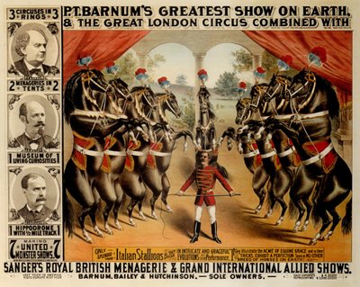 El mayor espectáculo del mundo de Barnum, 1882 de The Strobridge Lithographing Company