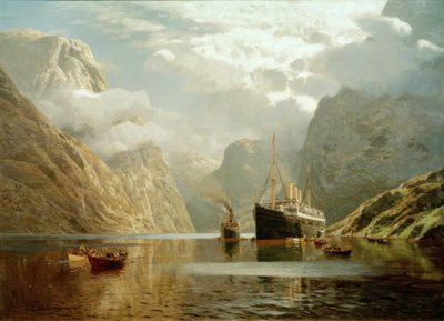 El Auguste Victoria en el Naeröfjord de Karl Paul Themistocles von Eckenbrecher
