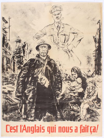 Esto es lo que los ingleses nos hicieron. Cartel de propaganda de la Francia de Vichy, 1940 de Theo Matejko