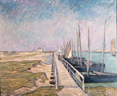 Barcos de Vela Amarrados en un Puerto de Theo Van Brockhusen
