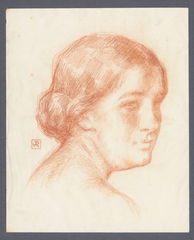 Retrato de una mujer desconocida de Theo Van Rysselberghe (signed by artist)