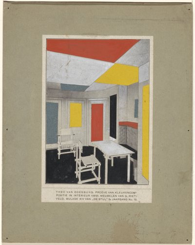 Solución de color
Composición de la limpieza en el interior de Theo van Doesburg