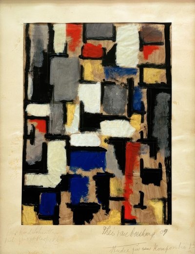 Lena en el interior, estudio para Composición XIII de Theo van Doesburg