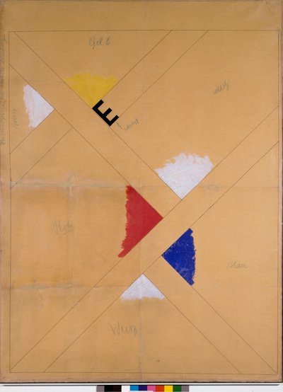 Cartel inacabado para la exposición de Van Doesburg (técnica mixta) de Theo van Doesburg