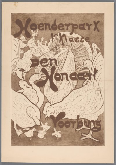 Cartel del Hoenderpark de 1ª clase Den Honaart Voorburg de Theo van Hoytema (possibly)