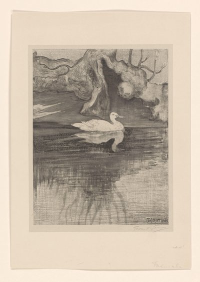 Estanque con pato de Theo van Hoytema (signed by artist)