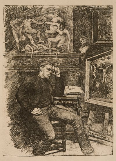 Frontispicio para la novela corta «Contes de minuit» de Emile Verhaeren de Théo van Rysselberghe
