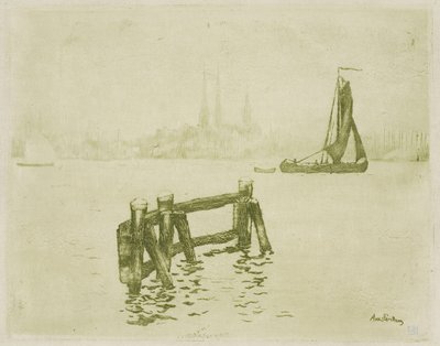 Vista de Ámsterdam de Théo van Rysselberghe