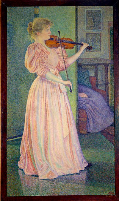 Retrato de Irma Sethe tocando el violín, Ec. Bel. de Théo van Rysselberghe