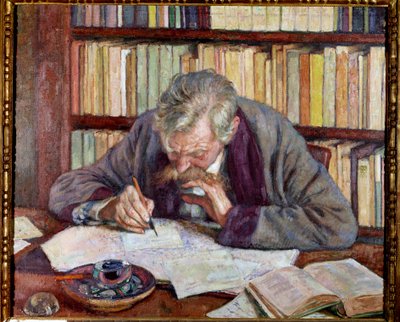 Retrato del poeta belga Emile Verhaeren en su oficina de Théo van Rysselberghe