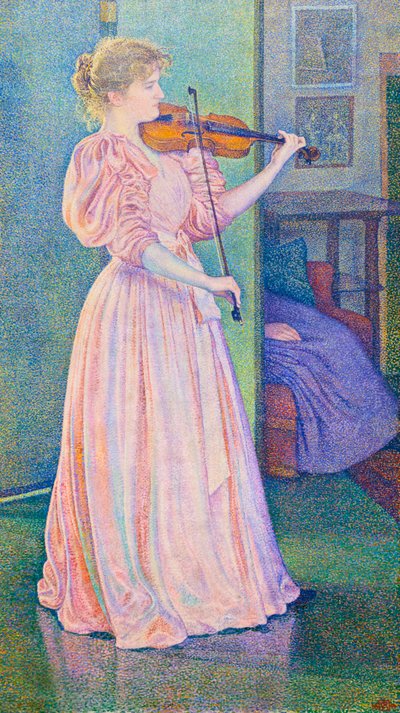 Retrato de la violinista Irma Sethe de Théo van Rysselberghe