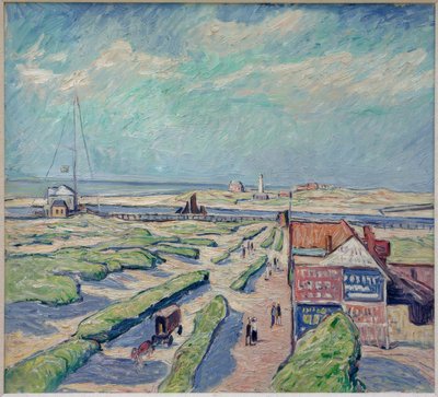Vista de la entrada del puerto en Nieuport de Theo von Brockhusen