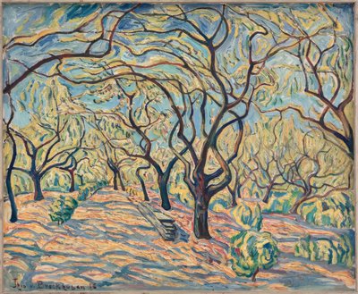 Árboles en flor en Baumgartenbrück de Theo von Brockhusen