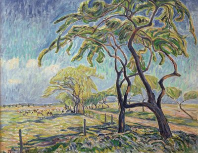 Paisaje cerca de Kaiserswaldau de Theo von Brockhusen