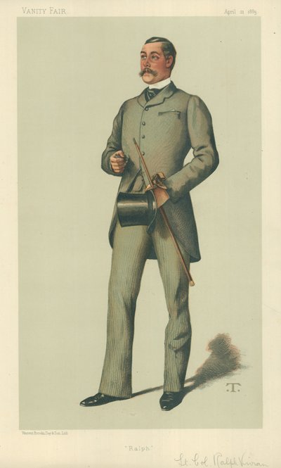 Teniente Coronel Ralph Vivian, Ralph, 21 de abril de 1883, caricatura de Vanity Fair de Theobald Chartran