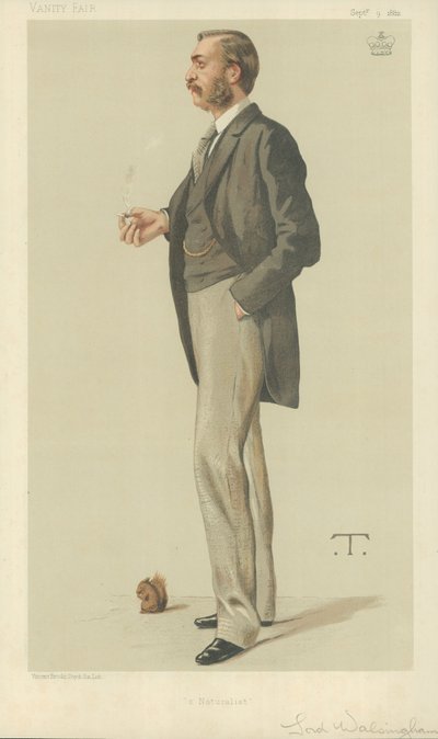 Lord Walsingham, un naturalista, 9 de septiembre de 1882, caricatura de Vanity Fair de Theobald Chartran