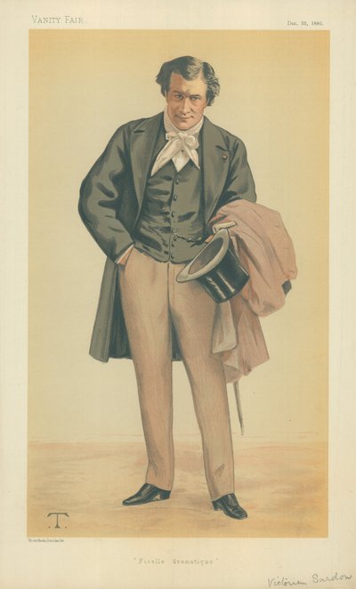 M Victorien Sardou, Ficelle dramática, 25 de diciembre de 1880, caricatura de Vanity Fair de Theobald Chartran