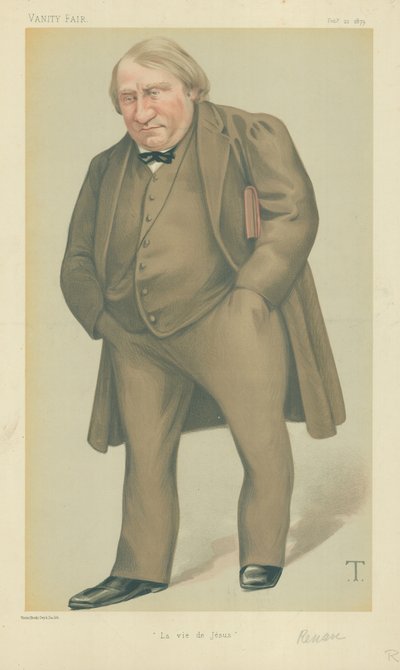 El Sr. Joseph Ernest Renan, La vida de Jesús, 22 de febrero de 1879, caricatura de Vanity Fair de Theobald Chartran