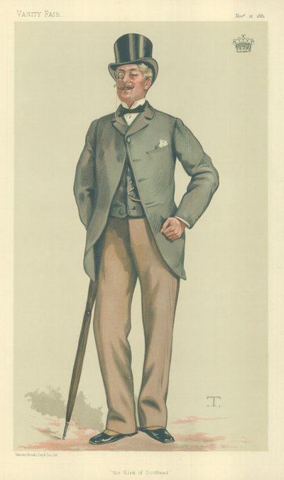 El conde de Rosslyn, La iglesia de Escocia, 12 de noviembre de 1881, caricatura de Vanity Fair de Theobald Chartran