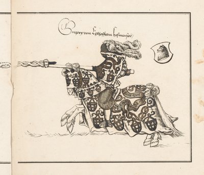 Libro sobre Torneos: Jinete Mirando a la Izquierda de Theobald Senefelder