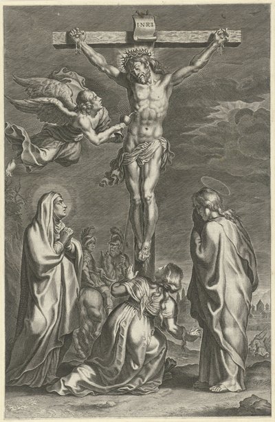 Cristo en la cruz Escenas del Antiguo y Nuevo Testamento (título de la serie) Breviarium romanum (título de la serie) de Theodoor Galle (possibly)