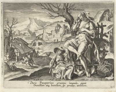 La pobreza engendra humildad Ciclo de la acción humana (título de la serie) Circvlvs Vicissitvdinis Rervm Hvmanarvm (título de la serie) de Theodoor Galle