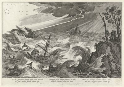 Otoño: tormenta en el mar Las cuatro estaciones (título de la serie) de Theodoor Galle
