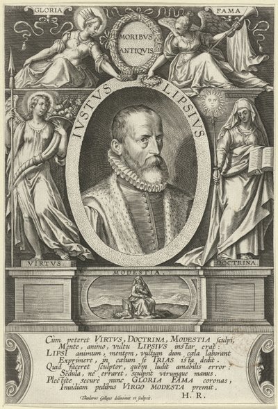 Portret de Justus Lipsius Ivstvs Lipsivs (título sobre el objeto) de Theodoor Galle
