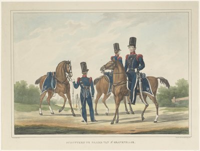 Fusileros a caballo en La Haya, 1830 Rifle a Caballo de La Haya (título sobre objeto) de Theodoor Soeterik