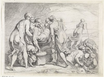 Faiaken trae a Odiseo dormido a Ítaca Los trabajos de Odiseo (título de la serie) de Theodoor van Thulden