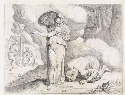 Minerva muestra Ítaca a Odiseo Los trabajos de Odiseo (título de la serie) de Theodoor van Thulden