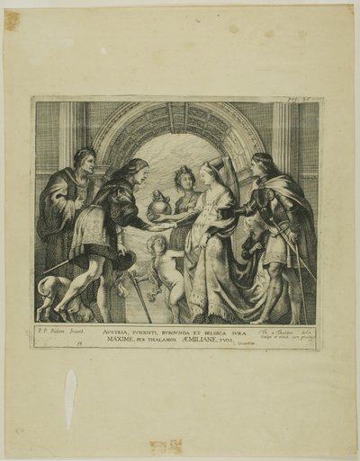 El matrimonio de Maximiliano de Austria con María de Borgoña de Theodoor van Thulden