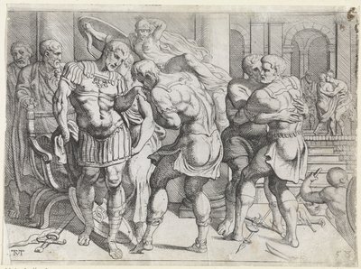 Reconciliación entre Odiseo y los rebeldes de Ítaca Los trabajos de Odiseo (título de la serie) de Theodoor van Thulden