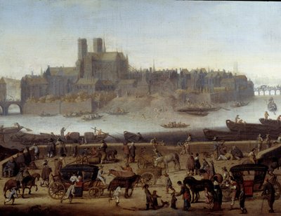 El muelle y el puente de la Tournelle en París (detalle) de Theodor (attr. to) Matham