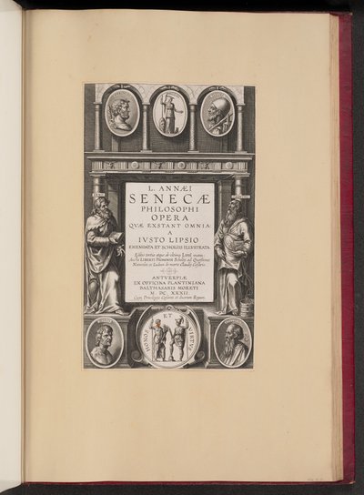Página de título para L. Annaei Senecae Philosophi Opera Qvae Exstant Omnia a Ivisto Lipsio de Theodor Galle