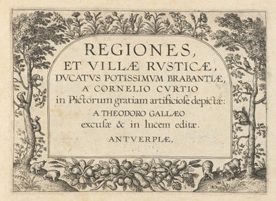 Página de Título para "Regiones et Villae Rusticae" de Theodor Galle