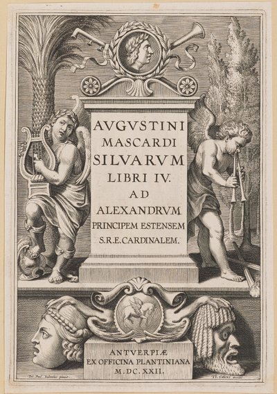 Página de título para Agostino Mascardi, Silvarium Libri IV de Theodor Galle after Sir Peter Paul Rubens