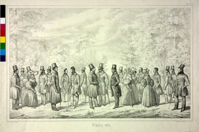 Recuerdos de Teplice. temporada de baño 1833. hoja 4 de Theodor Hosemann