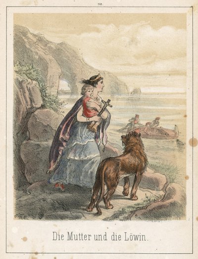 La madre y el león de Theodor Hosemann