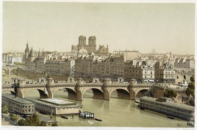 Île de la Cité y el Pont Neuf en París de Theodor Josef Hubert Hoffbauer