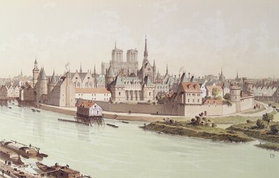 Ile de la Cité en 1530 de Theodor Josef Hubert Hoffbauer