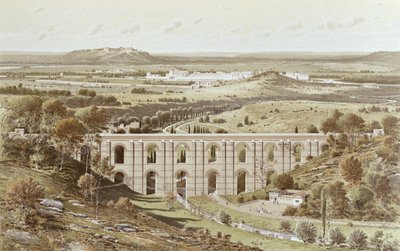 Reconstrucción del acueducto romano de Arcueil cerca de Lutetia de Theodor Josef Hubert Hoffbauer