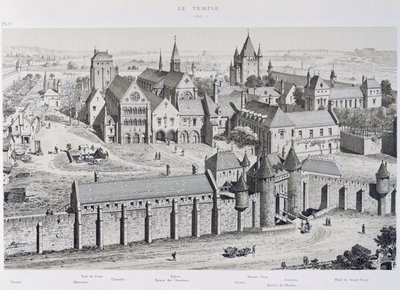 Vista del Templo en 1450, ilustración de 