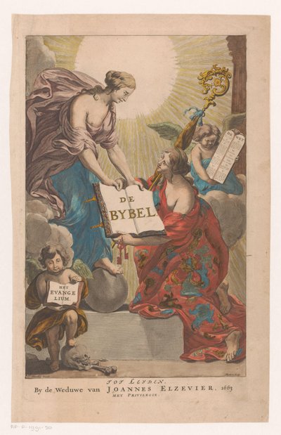Página de título para una biblia La Biblia (título en el objeto) de Theodor Matham