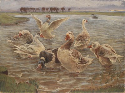 Gansos en la isla de Saltholm de Theodor Philipsen