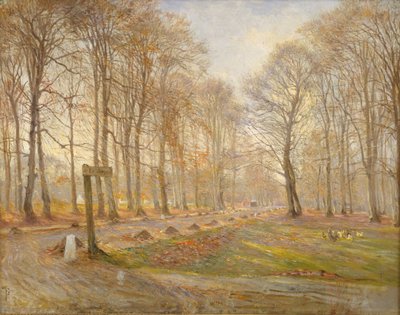 Día de finales de otoño en el Parque de Ciervos de Jægersborg, al norte de Copenhague de Theodor Philipsen